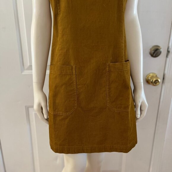 United By Blue Woman's Smoky Ochre Organic Corduroy Pinafore Dress sz sm - Picture 5 of 9
